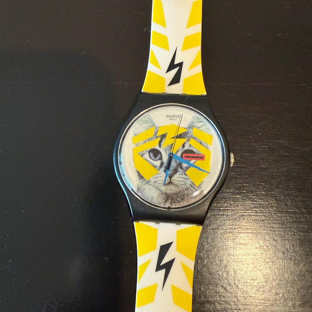 Swatch Black and Yellow Graphic Smartwatch